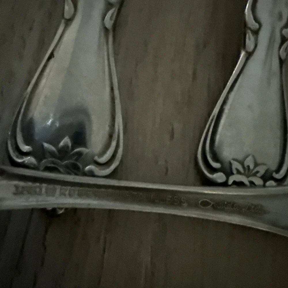 Set of 7 Oneida Stainless Teaspoon Arbor Rose True‎ Rose Flatware Glossy 6in